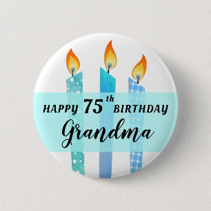 Add Name and Age Cool Candles Happy Birthday Gift 6 Cm Round Badge