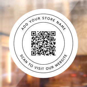 Add Name and Your Business Website QR Code Window Cling