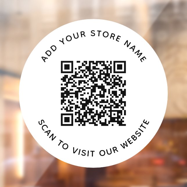 Add Name and Your Business Website QR Code Window Cling (Sheet 2)