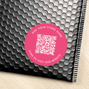 Add Name and Your Website QR Code Custom Colour Classic Round Sticker