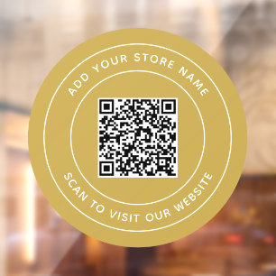 Add Name and Your Website QR Code Custom Colour Window Cling