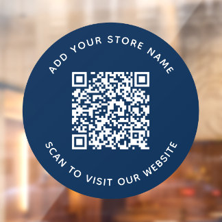 Add Name and Your Website QR Code Custom Colour Window Cling