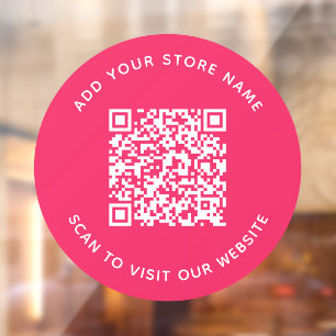Add Name and Your Website QR Code Custom Colour Window Cling