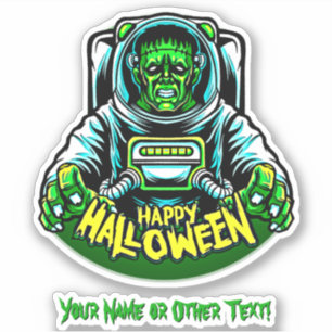 Add Name, Astronaut Zombie Monster Green Blue