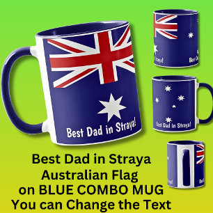 Add Name Best Dad Australian Flag on Blue Combo Mug