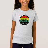 Add Name Bicycle Bike on Vintage Grunge Rainbow T-