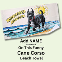 Add Name, Cane Corso Splashing in Waves