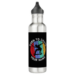 Add Name Change All Text Born To Skate Skateboard  710 Ml Water Bottle