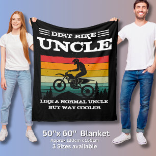 Add Name Change ALL Text Dirt Bike Uncle Way Cool  Fleece Blanket