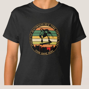 Add Name Change ALL Text Freestyle Skateboard      T-Shirt