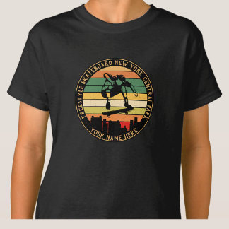 Add Name Change ALL Text Freestyle Skateboard T-Shirt