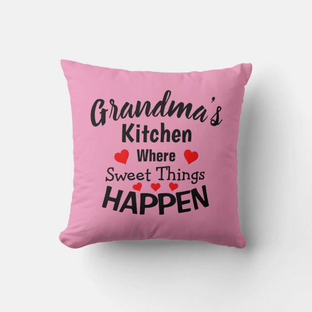Add Name Change ALL Text Grandmas Kitchen Sweet    Cushion (Front)