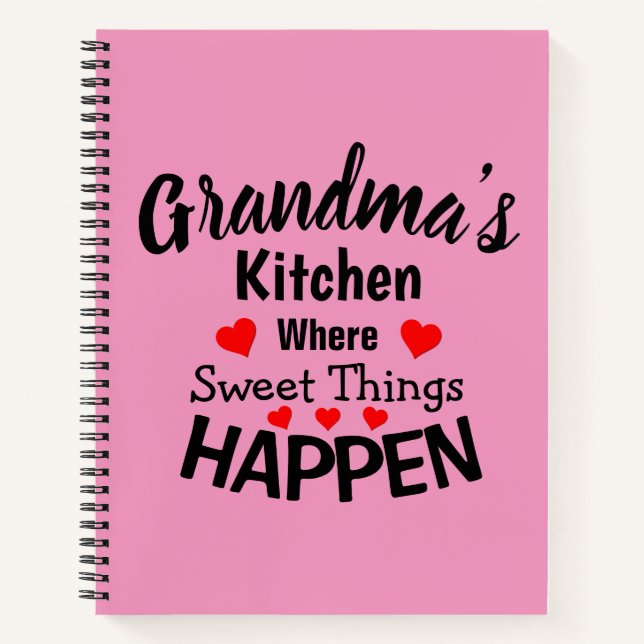 Add Name Change ALL Text Grandmas Kitchen Sweet    Notebook (Front)