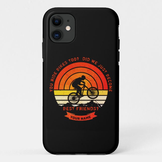 Add Name Change All Text Mountain Bike Best Friend Case-Mate iPhone Case (Back)