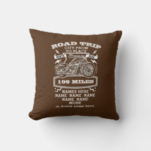 Add Name Change ALL Text Road Trip 20XX Motorcycle Cushion