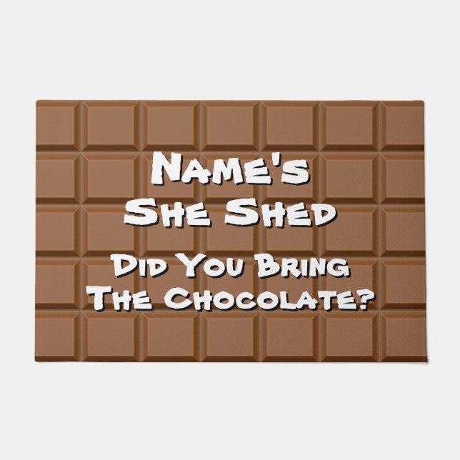 Add Name Change All Text She Shed Front Door Mat (Front)