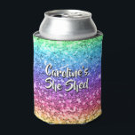 Add Name Change Any Text She Shed Sparkle Rainbow Can Cooler<br><div class="desc">Add the Name & Text you want to this great She Shed Design - See my store for more great She Shed Gifts.</div>