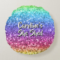 Add Name Change Any Text She Shed Sparkle Rainbow 