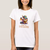 Add Name Change Phrase, Baby Dragon Reading Book   T-Shirt (Front)