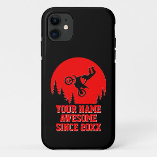 Add Name Change Text Awesome Since 20xx Dirt Bike  iPhone 11 Case