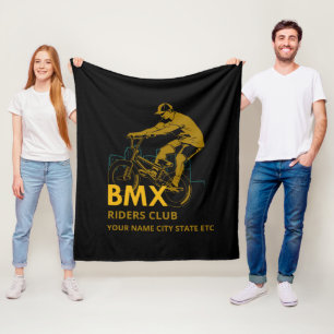 Add Name Change Text BMX Riders Club Urban City    Fleece Blanket