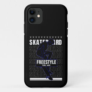 Add Name Change Text Freestyle Skateboard Rider    iPhone 11 Case