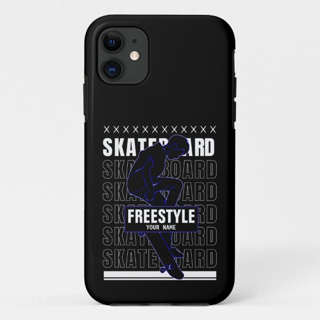 Add Name Change Text Freestyle Skateboard Rider    Case-Mate iPhone Case (Back)