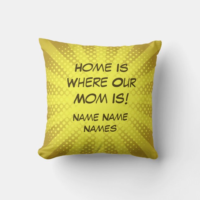 Add Name Change Text Home Is Where Mum Is          Cushion (Front)