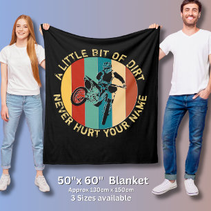 Add Name Change Text Little Bit of Dirt Never Hurt Fleece Blanket
