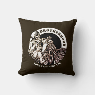 Add Name Change Text Motorcycle Brotherhood        Cushion