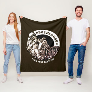 Add Name Change Text Motorcycle Brotherhood        Fleece Blanket