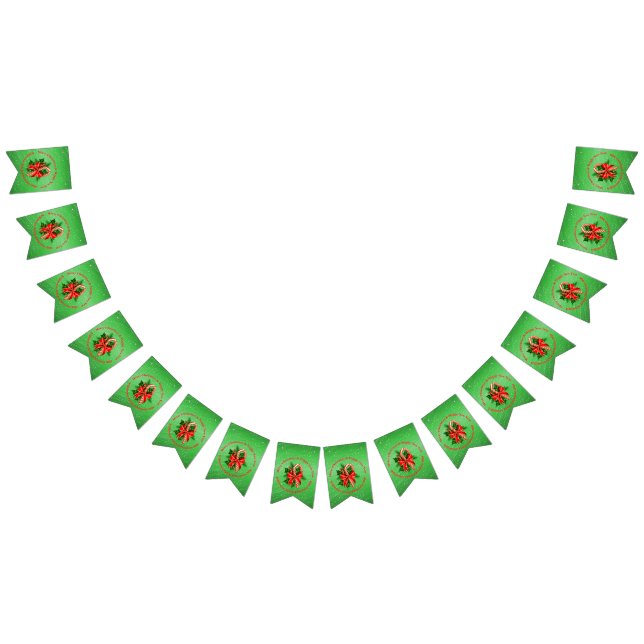 Add Name Change Text Red Green Christmas Bunting (All)
