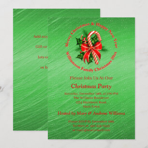 Add Name Change Text Red Green Christmas Invitatio Invitation