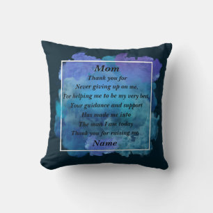 Add Name Change Text Thank You Mum Mother's Day Cushion