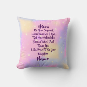 Add Name Change Text Thank You Mum Mother's Day Cushion