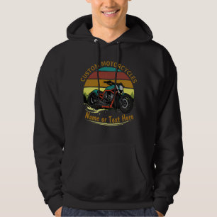 Add Name Change Text Vintage Rainbow Motorcycle    Hoodie