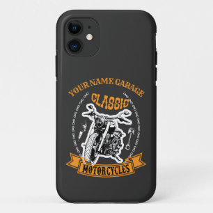 Add Name Change Top Text Line, Classic Motorcycles iPhone 11 Case