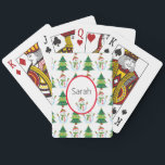 Add Name Christmas Stocking Stuffer Snowman Playing Cards<br><div class="desc">Add Name Christmas Stocking Stuffer Snowman Playing Cards</div>