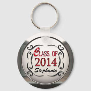 Add Name Class Of 2014 In Red Graduation Keychain