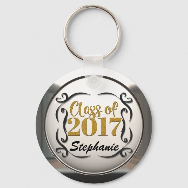 Add Name Class Of 2017 Graduation Keychain (Front)