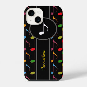 add name/colourful music notes iPhone 14 case