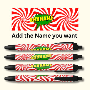 Add Name Comic Book Style Text Yellow Red Green  Black Ink Pen