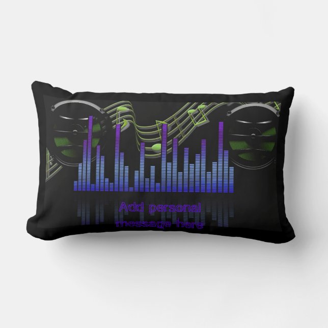 Add name Cool DJ Sound level Engineer Music gifts Lumbar Cushion (Front)