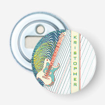  Add Name Cool Modern White & Teal Electric Guitar