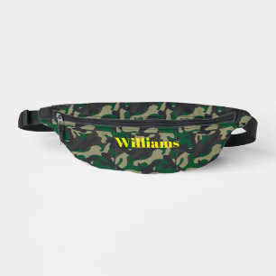 Add Name Custom Army Green Military Camouflage Bum Bags