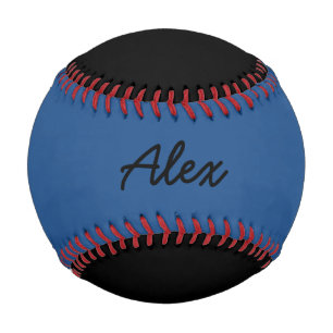 Add Name Custom Black and Blue Baseball