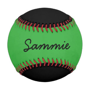 Add Name Custom Black and Green Baseball
