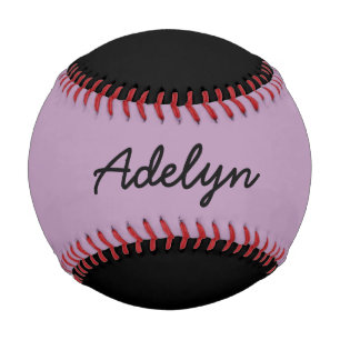 Add Name Custom Black and Lavender Baseball