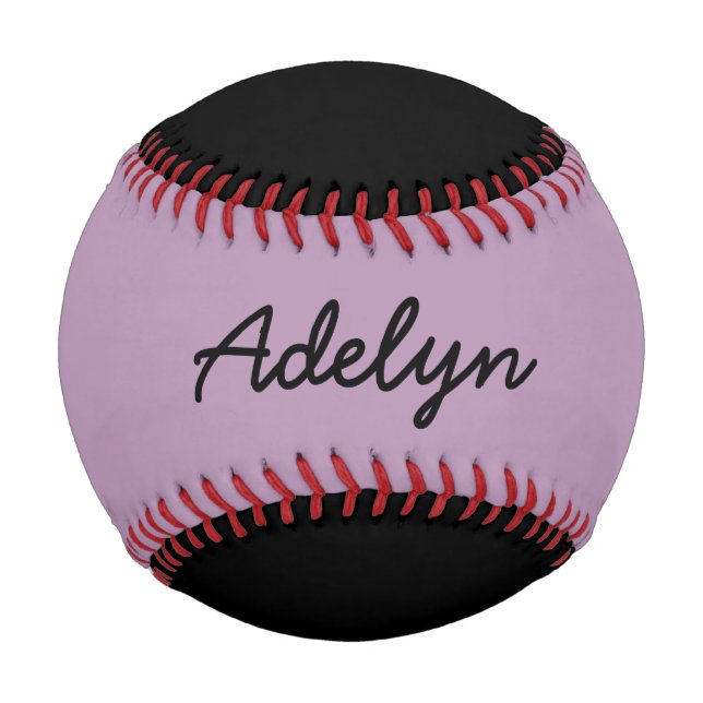 Add Name Custom Black and Lavender Baseball (Front)