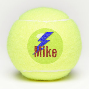 Add Name Custom Lightning Tennis Balls Set of 3